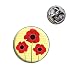 Red Poppies Flower Lapel Hat Tie Pin Tack