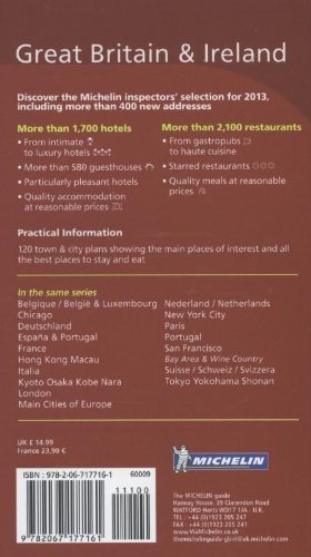 Michelin Guide Great Britain Ireland 2013 Restaurants Hotels Michelin Guide Michelin Michelin Travel Lifestyle 9782067177161 Amazon Com Books