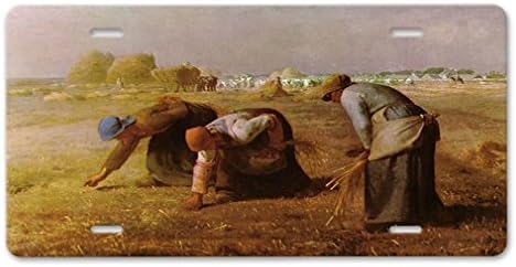 Elvira Jasper Les Glaneuses 1857 (Millet) Car Aluminum License Plate