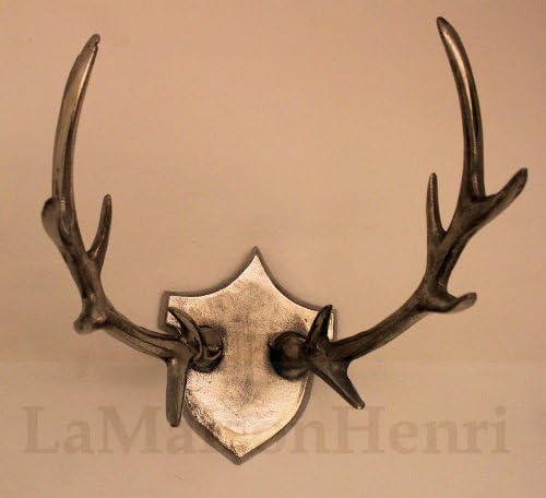 Appendiabiti A Forma Di Corna Di Cervo 49cm | Bianco Antico - Decorazione Parete Con Funzione | Per Interni Ed Esterni