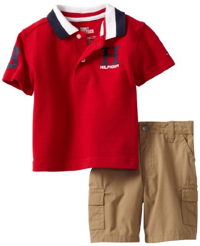 Tommy Hilfiger Baby-Boys Infant Matt Short Sleeve Polo With Poplin Cargo