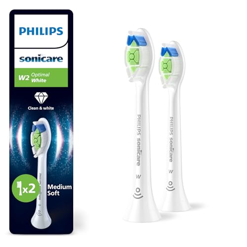 Philips Sonicare W2 Optimal White, Original Replacement Brush Heads, White, Pack of 2, HX6062/87