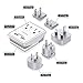 POWERADD Travel Adapter Kits - Dual USB Ports + 2 Outlets International Travel Outlet with Universal Adapters for UK, US, AU, Europe & Asia, Gift Pouch Included - UL Listed