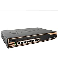 BV Tech poe sw800g 8 puertos Gigabit 130 W PoE Swit Canal (Gris)