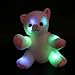 Wewill Glowing Night Light Huggable Stuffed Cat Preumium Soft Stuffed Animal Toys with Colorful Flash LED Light, Nice Gift for Mother's Day, 8-Inch, White