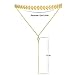 Layered Gold Metal Choker Necklace with Tassel Pendant Lariat Withe Gols Women Choker Necklace Golden Long Chain Double Choker Necklace for Women Girls
