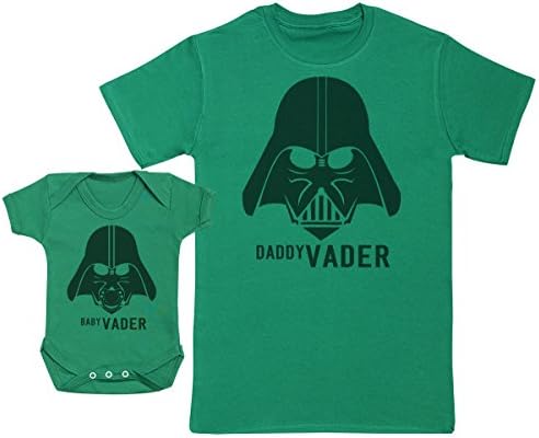Baby Vader & Daddy Vader - Matching Father Baby Gift Set - Mens T Shirt & Baby Bodysuit