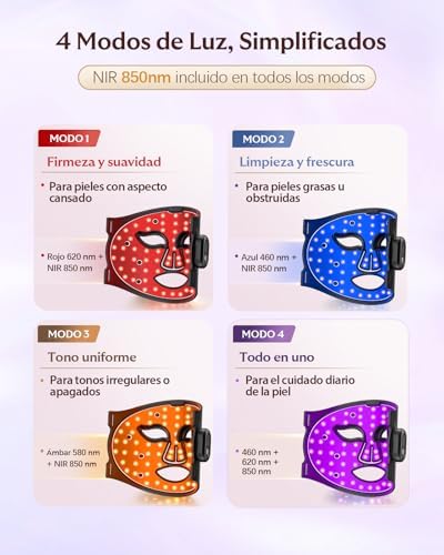 Máscara LED Facial Inalámbrica Recargable de Silicona Flexible NVV03