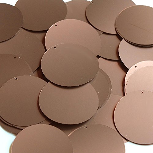 Sequin Round 1.5 inch Bronze Brown Matte Silk Frost Couture Paillettes Made in USA. Embroidery, arts, crafts, embellishment.