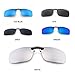 Tacloft Unisex Rectangle 57mm Polarized Clip on Sunglasses CLIPON2015 Blue