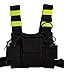 Lewong Universal Hands Free Chest Harness Bag Holster for Two Way Radio (Rescue Essentials) (Black and Fluorescent Green)
