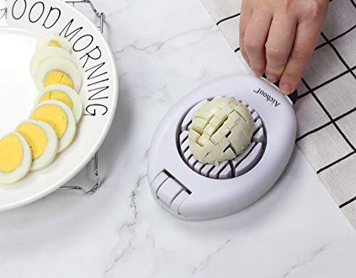 Aichoof Egg Slicer with stainless steel wire,white&black