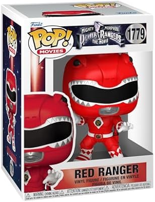 Pop! Filmes: Mighty Morphin Power Rangers Filme - Red Ranger - Figura de Vinil de Coleção - Ideia de Presente - Merchandising Oficial - Brinquedos para Crianças e Adultos - Fãs de Cinema