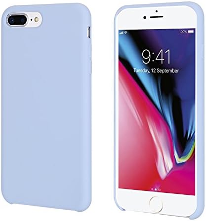 iPhone 8 Plus Case, iPhone 7 Plus Case, Casegory Cover with Liquid Silicone Gel Rubber and Soft Microfiber Cloth Case for Apple Mobile Phone iPhone 8 Plus and iPhone 7 Plus (5.5inch) (Light Blue)