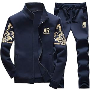 MANLUODANNI Men’s Tracksuit Sets Bottoms Full Zip Jogging Gym Suit Jacket with Pockets