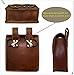 LXFF Mens Genuine Leather Belt Pouch Fanny Pack Waist Bag Bum Bags for Men Vintage Brown Large
