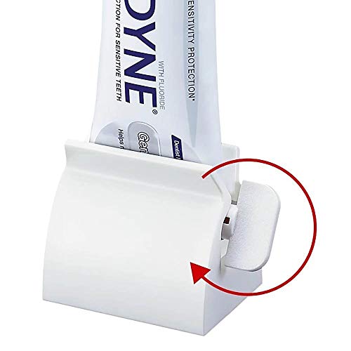 Rolling Tube Toothpaste Squeezer Toothpaste Seat Holder Stand for Bathroom Accessories-2pcs (White)