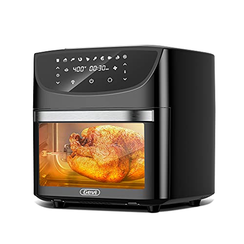 Gevi Air Fryer Oven, 6 Slice Rotisserie Dehydrator Toaster Oven Combo
