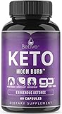 BeLive Keto Pills for Nighttime | Patented 2000MG BHB Formula Diet Pill with Pure Beta-Hydroxybutyrate (goBHB) Exogenous Ketones & Avocado Powder, 60 Caps