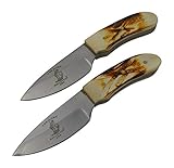 The Bone Collector Survival Skinner Full Tang Fixed Blade Hunting Knife BC-808 Real Bone Handle Skinning Knives Gift Set Pack of 2