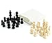 Black & Ivory Colored Set of Complete Wooden Chess Pieces (32 pieces), Wooden Replacement Chess Figures with Kings, Queens, Castles, Knights & Pawns (Black & Ivory Colored)