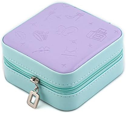 LuckyJewelry Small Faux Leather Travel Jewelry Box Organizer Display Lockable Makeup Storage Case for Women (Purple)