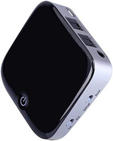 Bluetooth V4.1 Transmitter and Receiver,2 in 1 Wireless Audio Adapter with Optical Toslink/SPDIF and 3.5mm Stereo Output Support APT-X Low Latency 2 Devices Pair At Once For Home or Car Sound System
