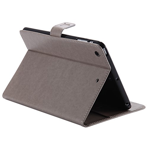 iPad Mini 2 Mini 3 Case, LittleMax(TM) Lightweight PU Leather Flip Stand Embossed Bird & Butterfly & Girl Case Smart Cover with Auto Wake/Sleep for Apple iPad Mini 3/2/1 -#3 Gray - Thumbnail 6
