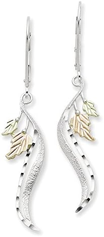 Sterling Silver &amp; 12K Leaf Leverback Earrings