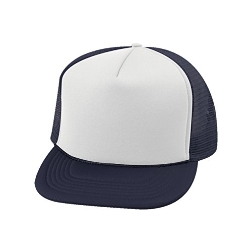 MG Unisex Trucker Summer Mesh Cap-6801-White/Navy