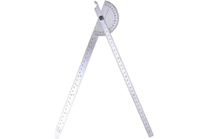Ciieeo Stainless Steel Protractor Measuring Ruler 13.77 Inch Adjustable Angle Gauge with Locking Swing Arm for Accurate Home 