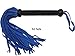 Premium Suede Flogger for Horse Training Crop Whip (18 Soft Suede Tails) (Blue) Suede Covered Handle with Wrist Strap