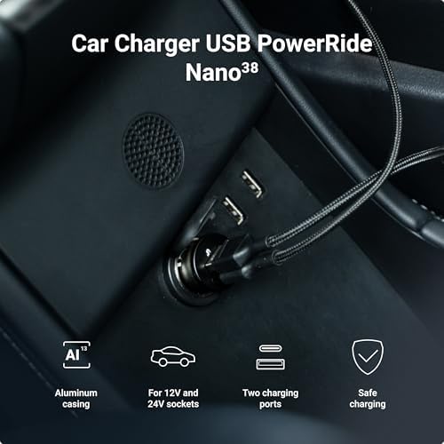 Chargeur Allume-Cigare 38 W, USB-C PD et USB-A Ultra Charge
