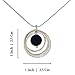 925 Sterling Silver & 14k Gold Filled Black Onyx Multi Hoops Pendant Necklace, 18
