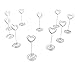 Miles Moon 20pcs 3.5 Inch Heart-shaped Holder Wire Photo Clips Place Card Holder Special Spiral Base For Tabletop Use