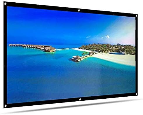 Projector Screen 16:9 120 Inch/72 Inch, Mosunx Upgraded HD Anti-Crease Indoor Outdoor Home Cinema Theater Portable Movie Screen (16:9 丨72Inch, White)