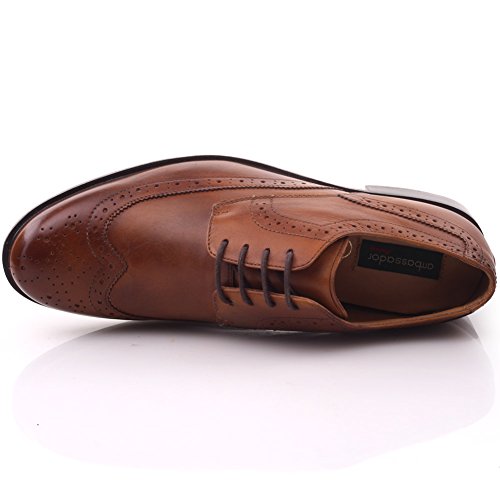 Unze Mens ' Adama' Oxford LacedUp Spanish Leather Formal Shoes