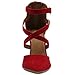 Ollio Women Shoes Cross Strap Back Zipper Stiletto High Heel Faux Suede Pumps