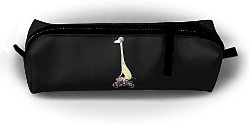 Giraffe On A Moped Washable Canvas Pen Holder Bags Stationery Pouch Pencil Pouch Case