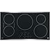 GE PHP9036SJSS 36 Inch Cooktop with 5 Induction, 3,700-Watt Element, Pan Size Sensors, SyncBurners, Red LED Display, Kitchen Timer, ADA Compliant Fits Guarantee, Black