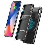 iPhone X Battery Case, 4500mAh [Wireless Charger] Power Bank, Vproof 2 in 1 Magnetic Slim Charging Case for iPhone X, Rechargeable Extended Portable Charger for Wireless Charging Devices (Black)
