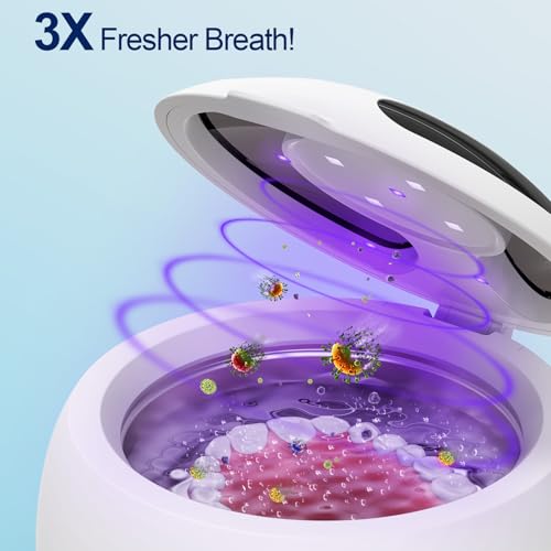 Ultrasonic Retainer Cleaner, ZYREX 45kHz Retainer Cleaner Machine, 24W Ultrasonic Cleaner with 4 Modes for Dentures, Night Guards, Mouth Guards, Toothbrush Heads, Jewelry, 200ML Portable (white)