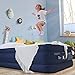 OlarHike Twin Air Built-in Pump, Puncture Proof Blow up Inflatable Mattress with Comfort Flocked, Raised 18'' High Airbed for Guests Camping Travel, 78x40x18inches, Ocean Blue