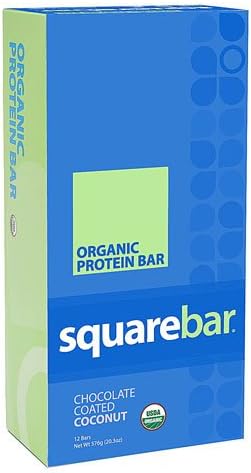 Squarebar Organic Protein Bar Chocolate Coated Coconut -- 12 Bars - 2 pc