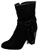 Breckelle's Women's Wrap Around Western Tassel Chunky Stacked Heel Ankle Bootie