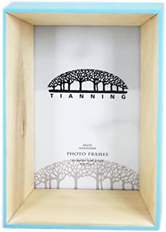 4x6 Inch Wood Picture Frame Wooden Box Photo Frame Table Top Picture Frame (46, Blue)