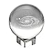 OwnMy Galaxy Crystal Ball Glass Sphere Display Globe Paperweight Healing Meditation Ball with Clear Stand for Creative Gift (3