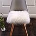 Villsure Faux Fur Cushion, Super Soft Sheepskin Seat Cover White Rugs Car Sofa Chair Pet Pad Throw Area Rug for Auto Office Kitchen Home, 18x18 inch