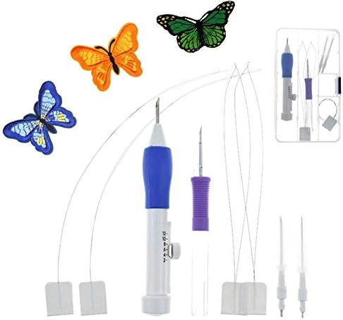 COPYLOVE Embroidery Patterns Plastic Punch Needle Kit, Magic Embroidery Pen Punch Needles Set Knitting Sewing Tool for Embroidery DIY Threaders Sewing Good for Beginner