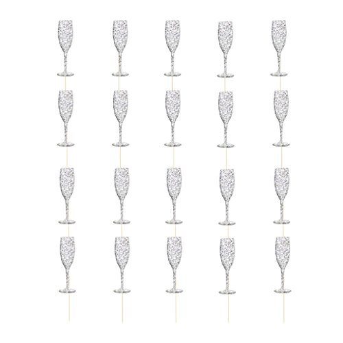 image for Prettyia 20pcs Cheer Wedding New Year Party Wine Glasses Cake Cupcake 